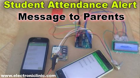 rfid based student attendance system with parent sms alert|RFID.